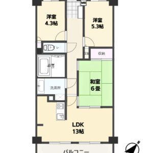 ワコーレ越谷 3階 ３ＬＤＫ 画像1
